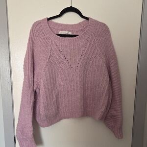 Altar'd State XL Lavender Pink Chunky Knit Balloon Sleeve Sweater